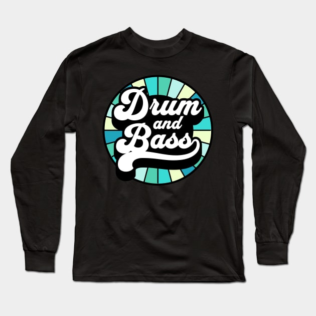 DRUM AND BASS  - Color Wheel (blue/teal) Long Sleeve T-Shirt by DISCOTHREADZ 